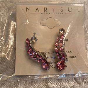 2/$12 Sale. Marysol Accessories pink Rhinestone earrings Pink rhinestone
